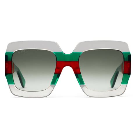 gucci transparent green sunglasses